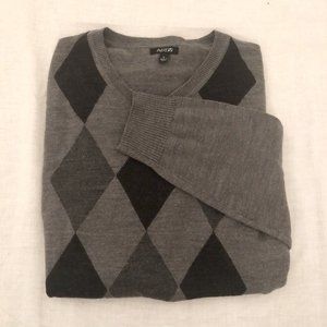 Grey and Black Argyle Sweater